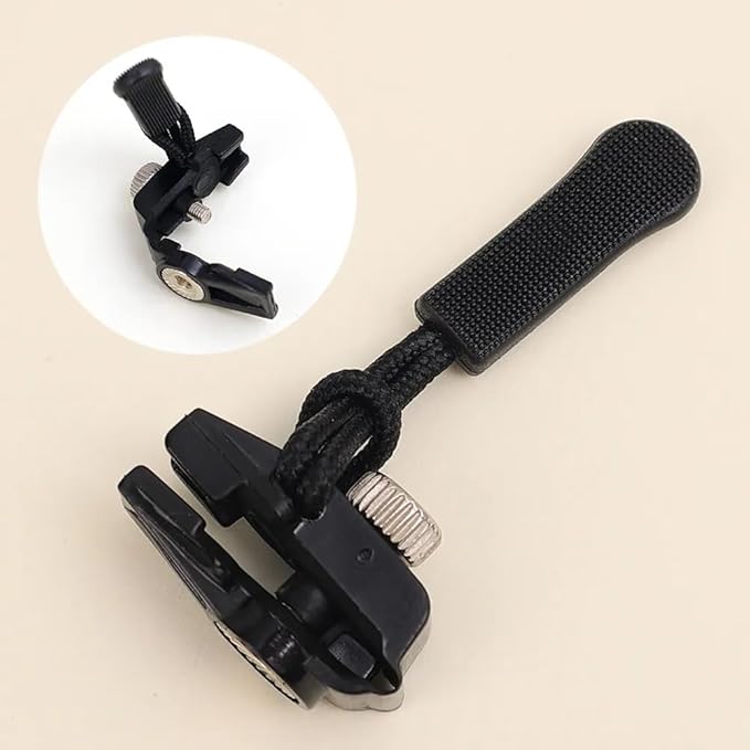 Portable Universal Detachable Zipper Slider for Bags, Coats, Clothes, Shoes & Boots with 3 Different Size (Small, Medium, Large) (Black)
